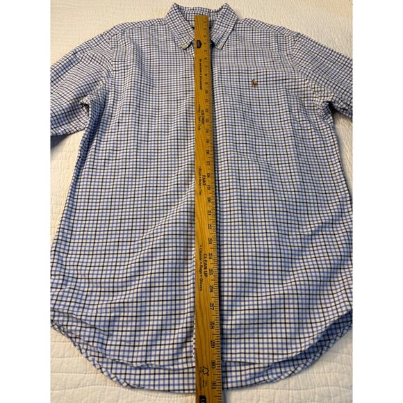 Polo Ralph Lauren Mens L Slim Fit Blue White Long Sleeve Button-Up Shirt Office - Picture 6 of 11